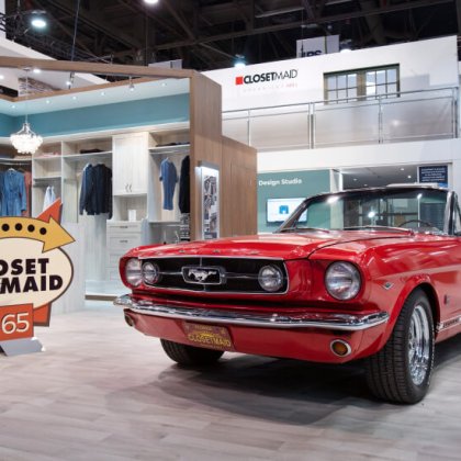 ClosetMaid brought a 1965 Ford Mustang from the company’s founding year to the booth to celebrate the anniversary.